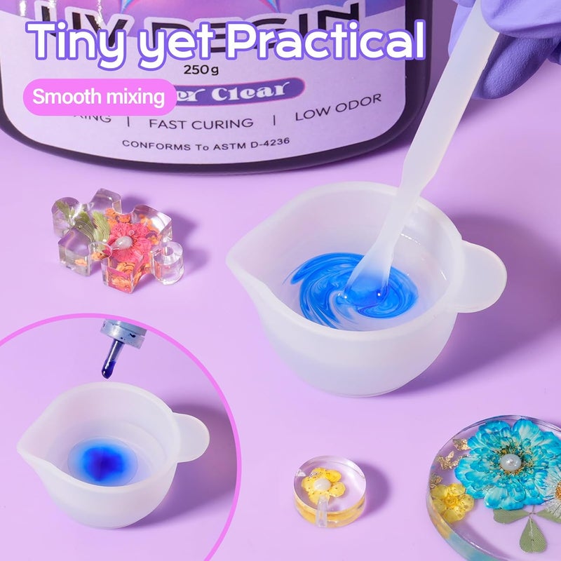 HeyClear 500g UV Resin kit -Crystal Clear, Hard Premixed UV Epoxy Resina para Manualidades Fast Curing with Silicone Mat for Beginners Jewelry Making, DIY Crafts Art, Casting Coating 250g x 2 - Image 2